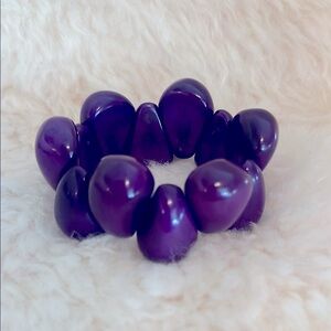 Purple Beaded Stretch Bracelet